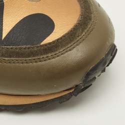 Pre Owned Valentino Rockrunner Size 40 Multicolor Leather and Suede Lace Up Sneakers