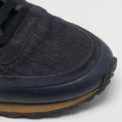 Pre Owned حذاء رياضي فالنتينو روك رنر قماش مموه أزرق وزلك مقاس 41