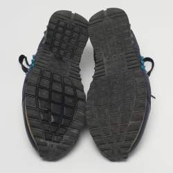 Pre Owned حذاء رياضي فالنتينو روك رنر قماش مموه أزرق وزلك مقاس 41