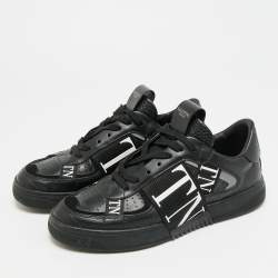 Pre Owned Valentino VL7N Size 40 Black Leather Lace Up Sneakers
