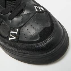 Pre Owned Valentino VL7N Size 40 Black Leather Lace Up Sneakers