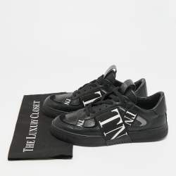 Pre Owned Valentino VL7N Size 40 Black Leather Lace Up Sneakers