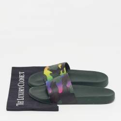 Pre Owned حذاء فلات سلايد فالنتينو في أل تي أن مطاط أسود مقاس 42