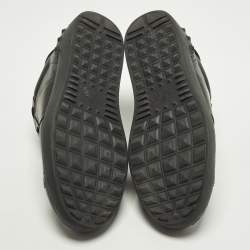 Pre Owned Valentino Vltn Open Size 43.5 Black Leather Lace Up Sneakers