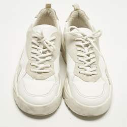 مملوكة مسبقًا Valentino Gumboy Size 43.5 White/Grey Leather and Suede Low Top Sneakers