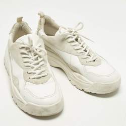 مملوكة مسبقًا Valentino Gumboy Size 43.5 White/Grey Leather and Suede Low Top Sneakers
