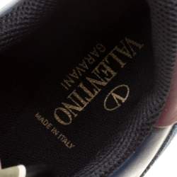 Pre Owned Valentino Multicolor Camouflage Printed Canvas And Leather Rockrunner Sneakers Size 42