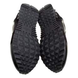 Pre Owned Valentino Black Camouflage Leather and Suede Rockrunner Sneakers Size 42