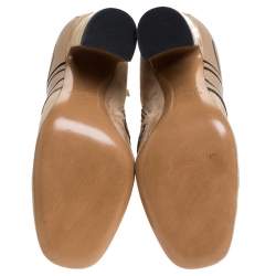 Pre Owned Valentino Beige Suede Panther Ankle Boots Size 36