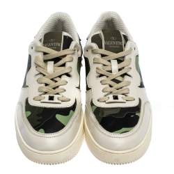 Valentino Multicolor Camouflage Canvas and Leather Rockrunner Sneakers Size 41