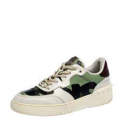 Valentino Multicolor Camouflage Canvas and Leather Rockrunner Sneakers Size 41