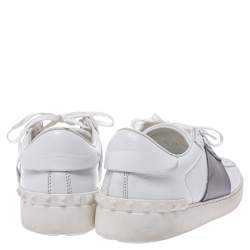 Valentino Two Tone Leather Open Sneakers Size 40