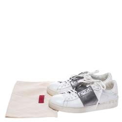 Valentino Two Tone Leather Open Sneakers Size 40