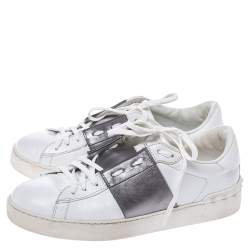 Valentino Two Tone Leather Open Sneakers Size 40