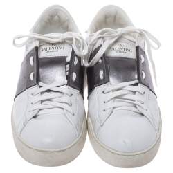Valentino Two Tone Leather Open Sneakers Size 40