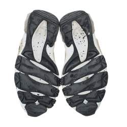 Pre Owned Valentino White/Black Paint Splat Leather Bounce Low-Top Sneakers Size 42