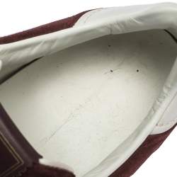 Pre Owned Valentino Burgundy/White Suede and Leather Flycrew Sneakers Size 42