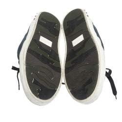 Valentino Blue/White Suede and Leather Flycrew Lace Up Sneakers Size 41