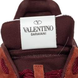 Valentino 2 Tone Suede And Canvas Rockstud Sneakers Size 41