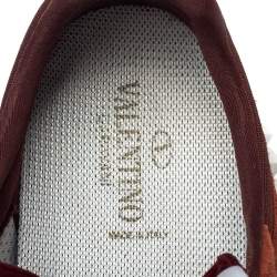 Valentino 2 Tone Suede And Canvas Rockstud Sneakers Size 41