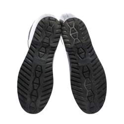 Pre Owned Valentino Grey/Black Lace Print Rubber Rain Boots Size 39