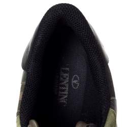 Pre Owned Valentino Multicolor Camo Butterfly Printed Rockrunner Sneakers Size 45