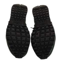 مملوكة مسبقًا Valentino Green Leather and Suede Rockrunner Low Top Sneakers Size 43