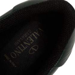 مملوكة مسبقًا Valentino Green Leather and Suede Rockrunner Low Top Sneakers Size 43