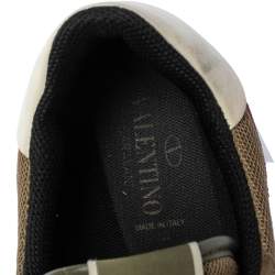 Pre Owned Valentino Tricolor Mesh and Leather Rockrunner Sneakers Size 46