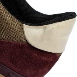 Pre Owned Valentino Tricolor Mesh and Leather Rockrunner Sneakers Size 46
