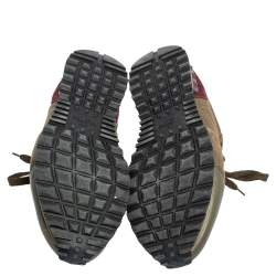 Pre Owned Valentino Tricolor Mesh and Leather Rockrunner Sneakers Size 46