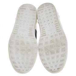 مملوكة مسبقًا حذاء رياضي فالنتينو جلد أبيض وأزرق كحلي عنق منخفض مقاس 45