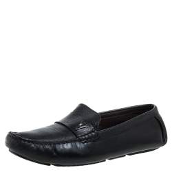 Valentino Black Perforated Leather Driving Loafers Size 41