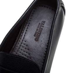 Valentino Black Perforated Leather Driving Loafers Size 41