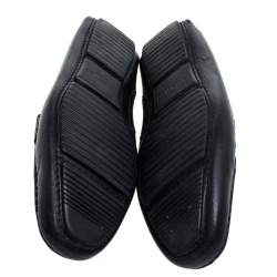 Valentino Black Perforated Leather Driving Loafers Size 41