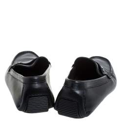 Valentino Black Perforated Leather Driving Loafers Size 41
