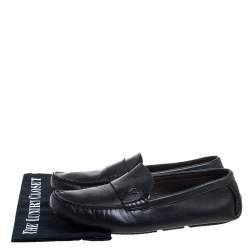 Valentino Black Perforated Leather Driving Loafers Size 41