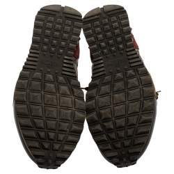 Pre Owned Valentino Multicolor Suede And Leather Camouflage Rockrunner Low Top Sneakers Size 43.5