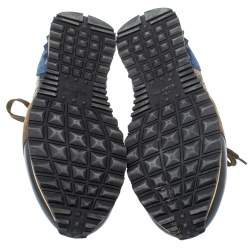 مملوكة مسبقًا حذاء رياضي فالنتينو روكرونر سويدى وجلد / كانفاس طباعة مموه كاموفلاج متعدد الألوان مقاس 45