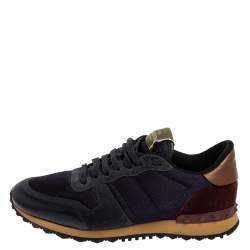 Pre Owned Valentino Multicolor Mesh and Suede Rockrunner Sneakers Size 41