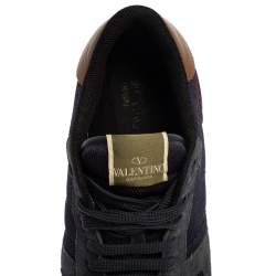 Pre Owned Valentino Multicolor Mesh and Suede Rockrunner Sneakers Size 41