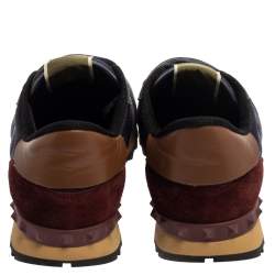 Pre Owned Valentino Multicolor Mesh and Suede Rockrunner Sneakers Size 41