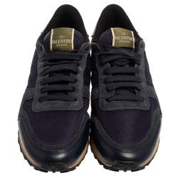 Pre Owned Valentino Multicolor Mesh and Suede Rockrunner Sneakers Size 41