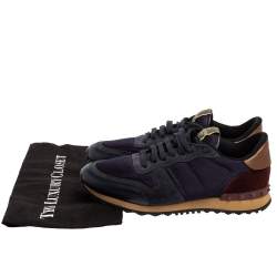 Pre Owned Valentino Multicolor Mesh and Suede Rockrunner Sneakers Size 41