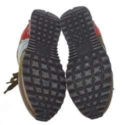 مملوكة مسبقًا حذاء رياضى فالنتينو روكرانر سويدى وجلد مموه كامو متعدد الألوان مقاس 41