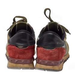 مملوكة مسبقًا حذاء رياضى فالنتينو روكرانر سويدى وجلد مموه كامو متعدد الألوان مقاس 41