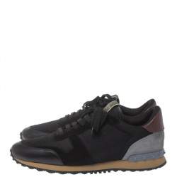 Pre Owned Valentino Multicolor Mesh and Leather Rockrunner Sneakers Size 43