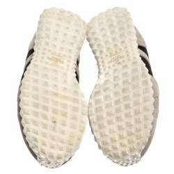 Pre Owned حذاء رياضي فالنتينو هيف شبك وسويدي أسود/ رمادي مقاس 42.5