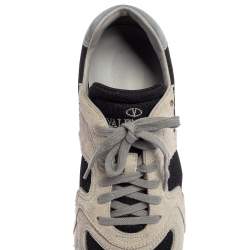 Pre Owned حذاء رياضي فالنتينو هيف شبك وسويدي أسود/ رمادي مقاس 42.5