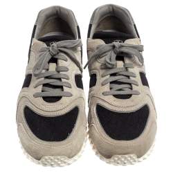 Pre Owned حذاء رياضي فالنتينو هيف ش بك وسويدي أسود/ رمادي مقاس 42.5